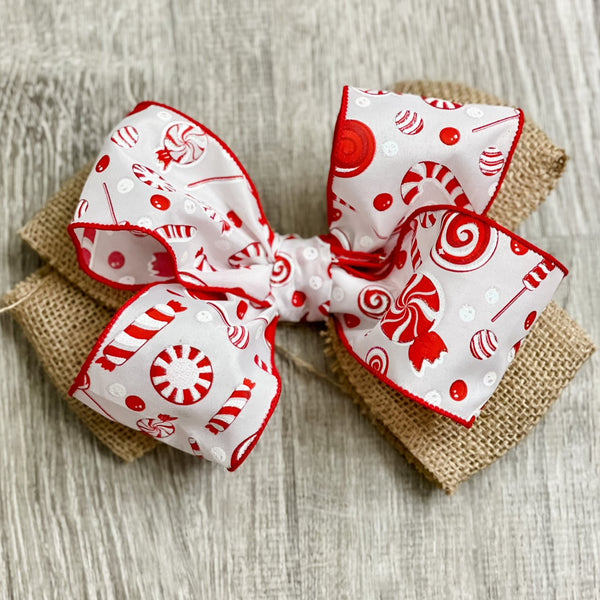 Candy Cane Bow