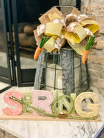 Yellow Glitter Carrot and Bunny Bow