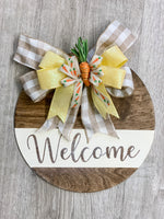 Yellow Sparkle and Carrot Easter Bow