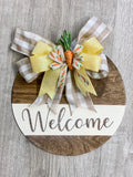 Yellow Sparkle and Carrot Easter Bow