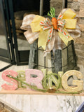 Yellow Sparkle and Carrot Easter Bow