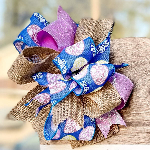 Easter Egg Glitter Bow